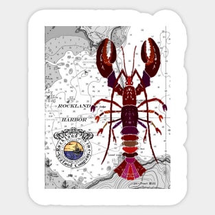 Rockland Maine Lobster Print Dark Sticker